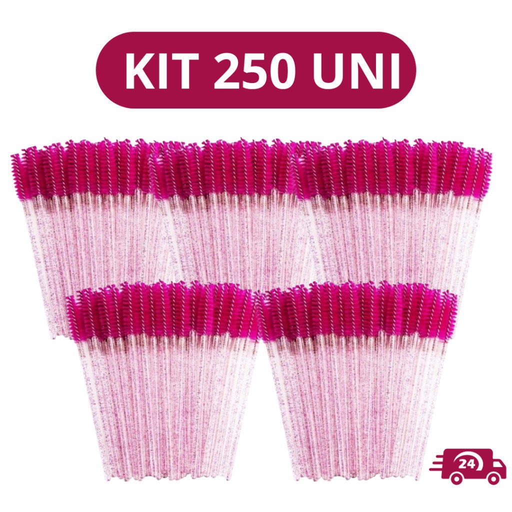 250 escovinhas com glitter Extensão de Cílios e sobrancelha