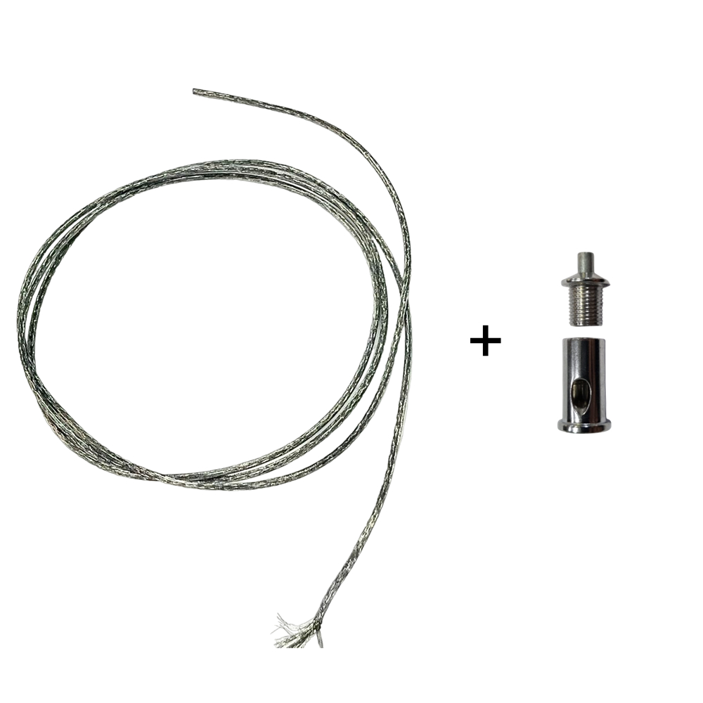 Kit Cabo 1,60Mt Energizado Cristal 1x0,30mm + Prensa Cabo - Pronta Entrega