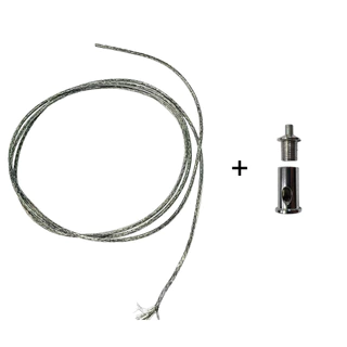 Kit Cabo 1,60Mt Energizado Cristal 1x0,30mm + Prensa Cabo - Pronta Entrega
