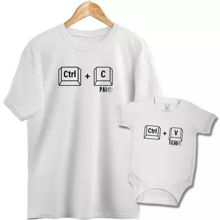 Kit Camiseta Premium frase Tal Pai tal Filho / Mãe e filho 100% algodão control C control V