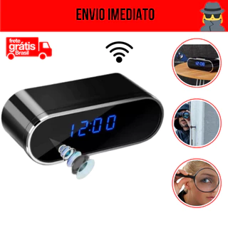 Câmera Despertador Discreto de Segurança Wifi 150 Graus Com Bateria em Oferta na Shopee