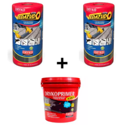 Manta Asfáltica 30cm 2un + Primer Asfáltico 3,6 Kit Aplicação Fita Metalizada Vedação Telha Vedatudo