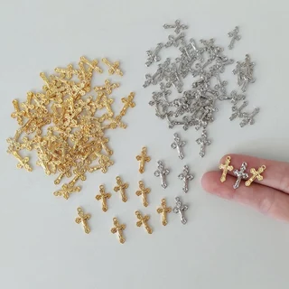 Mini Crucifixo 20 unidades para Terço Artesanato