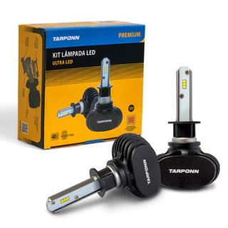 Par Lâmpada Automotiva Ultra Led Premium Tarponn 6000k 40w 8000 Lumens Conectores Farol H1 H3 H4 H7 H11 H16 Hb3 Hb4