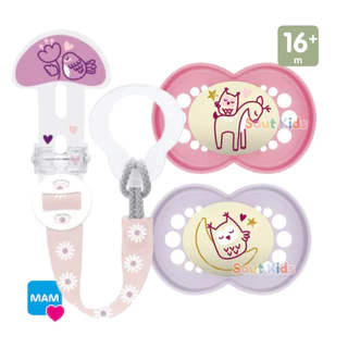 Kit Chupeta MAM 16+ meses Embalagem Dupla com Prendedor de Chupeta Original MAM