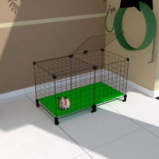 Cercado Porquinho da Índia com Polionda 40x80cm Altura 40cm Com Portinha Mini Coelho Varias Cores