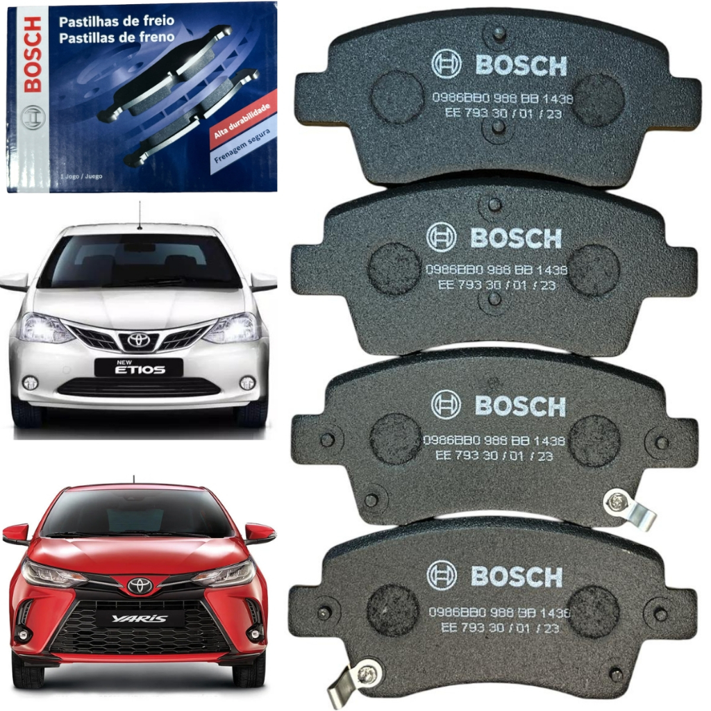 Pastilha de Freio Etios 2013 A 2024 Yaris 2018 A 2024 Dianteiro ...