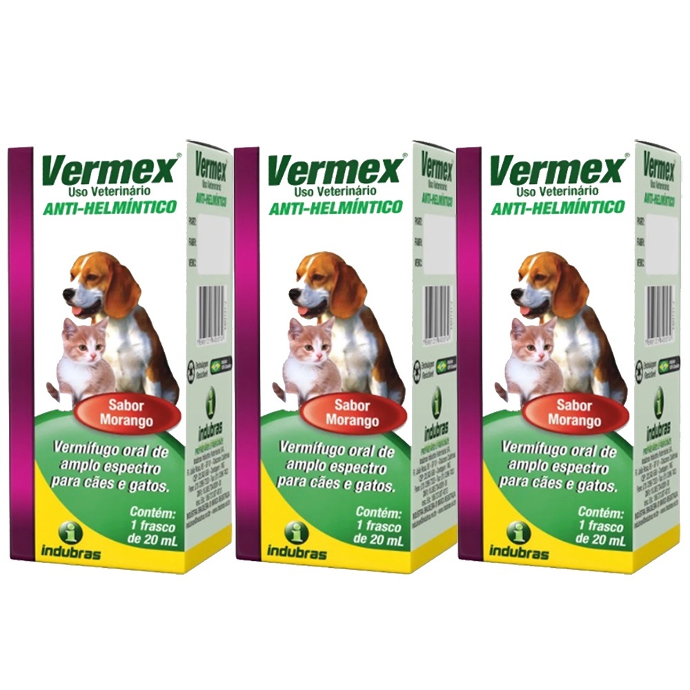 Vermex Vermifugo Cachorro Gato Pet Caixa com Frasco 20ml - Líquido ...