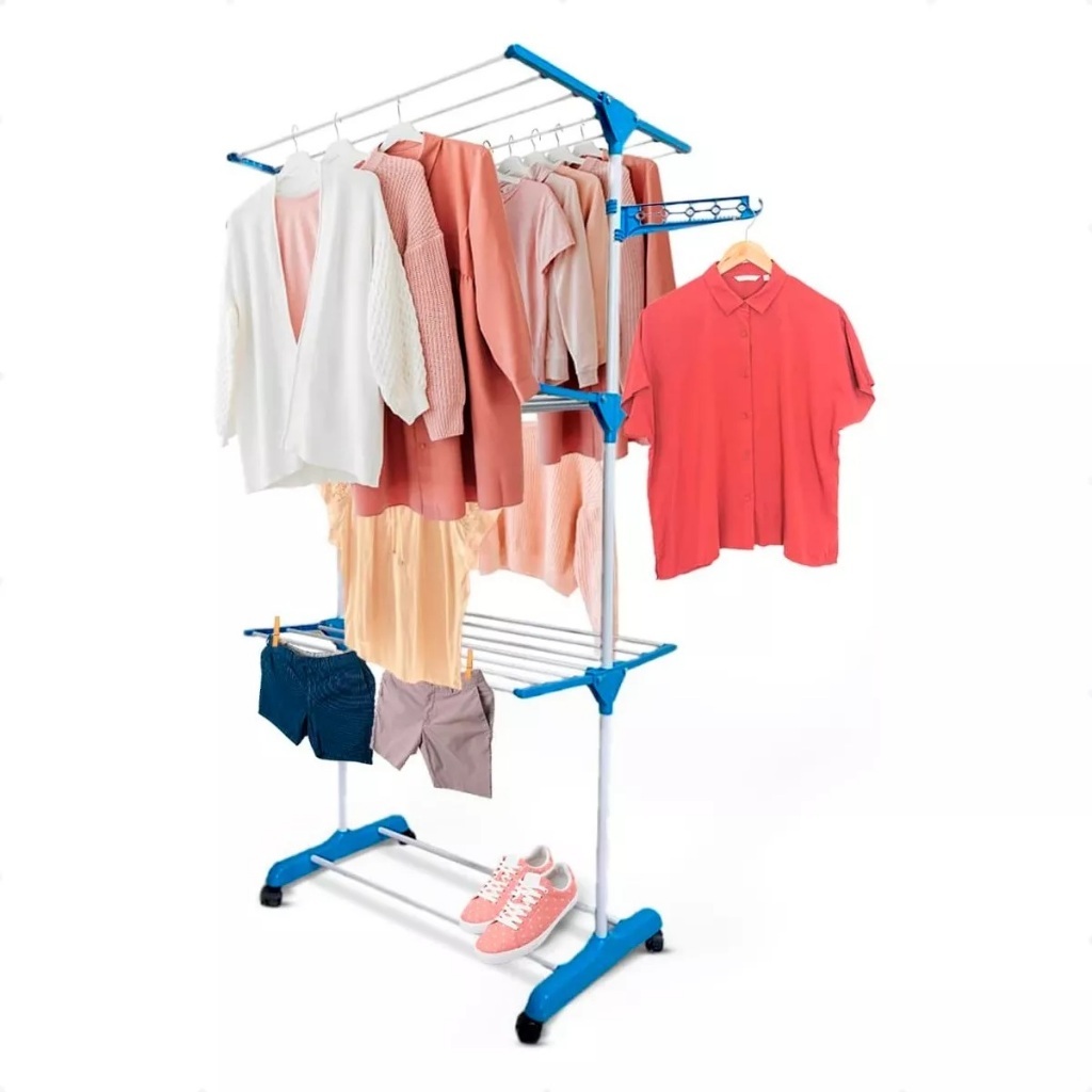 Varal De Chão Roupa Calcinha Grade 3 Andares Dobrável Portátil