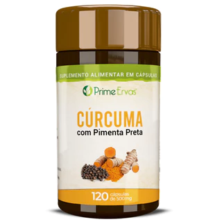 Cúrcuma com Pimenta Preta 120 Cápsulas de 500mg Prime Ervas
