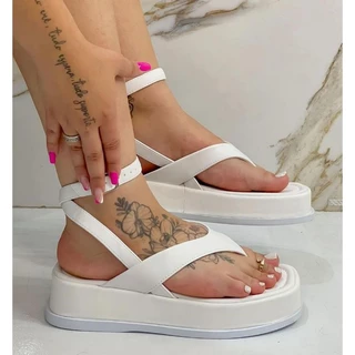 Sandália Feminina Chinelo Flatform Confort de dedo plataforma
