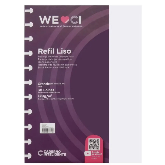Refil Liso Caderno Inteligente Grande