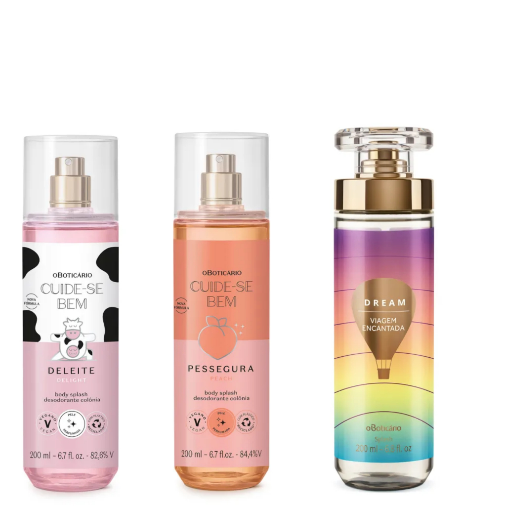 Kit Body Splash Viagem Encantada + Deleite + Pessegura Boticário ...