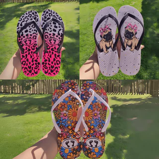Kit 2 Pares Chinelo Sandália Feminino Lindas Estampas e Cores