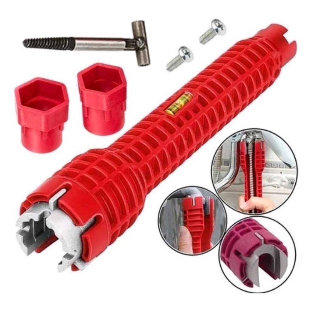 Chave Hidráulica Ferramenta Profissional Para apertar cano Instalar Torneira 8 em 1 Chave de Encanamento