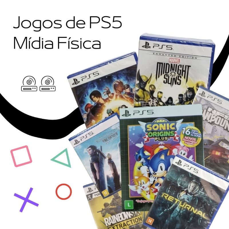 PS5 Jogo LACRADO Sonic Crisis Core Fighters Need Speed Origins Plus Rainbow Midnight Suns Enhanced Edition Playstation Marvel Homem Ferro Aranha Wolverine