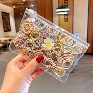 Kit 300 Unidades Elástico Fino Colorido Confortável Infantil/Elástico de Cabelo Premium em Oferta na Shopee