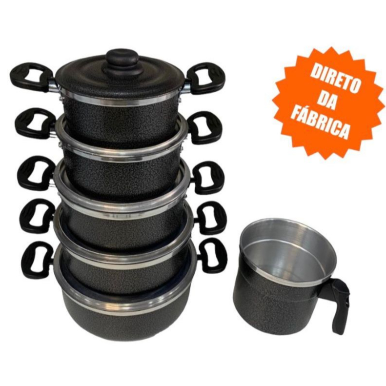 Jogo de Panela Conjunto de Caçarola Kit Craqueado, Qualidade Total