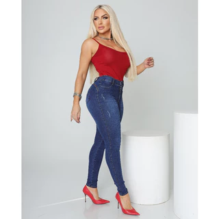 Calça Jeans skinny escura elastano power.