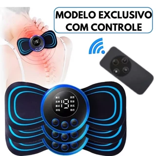 Mini Massageador Elétrico EMS com Controle Remoto Portátil Cervical Lombar Alivia dores
