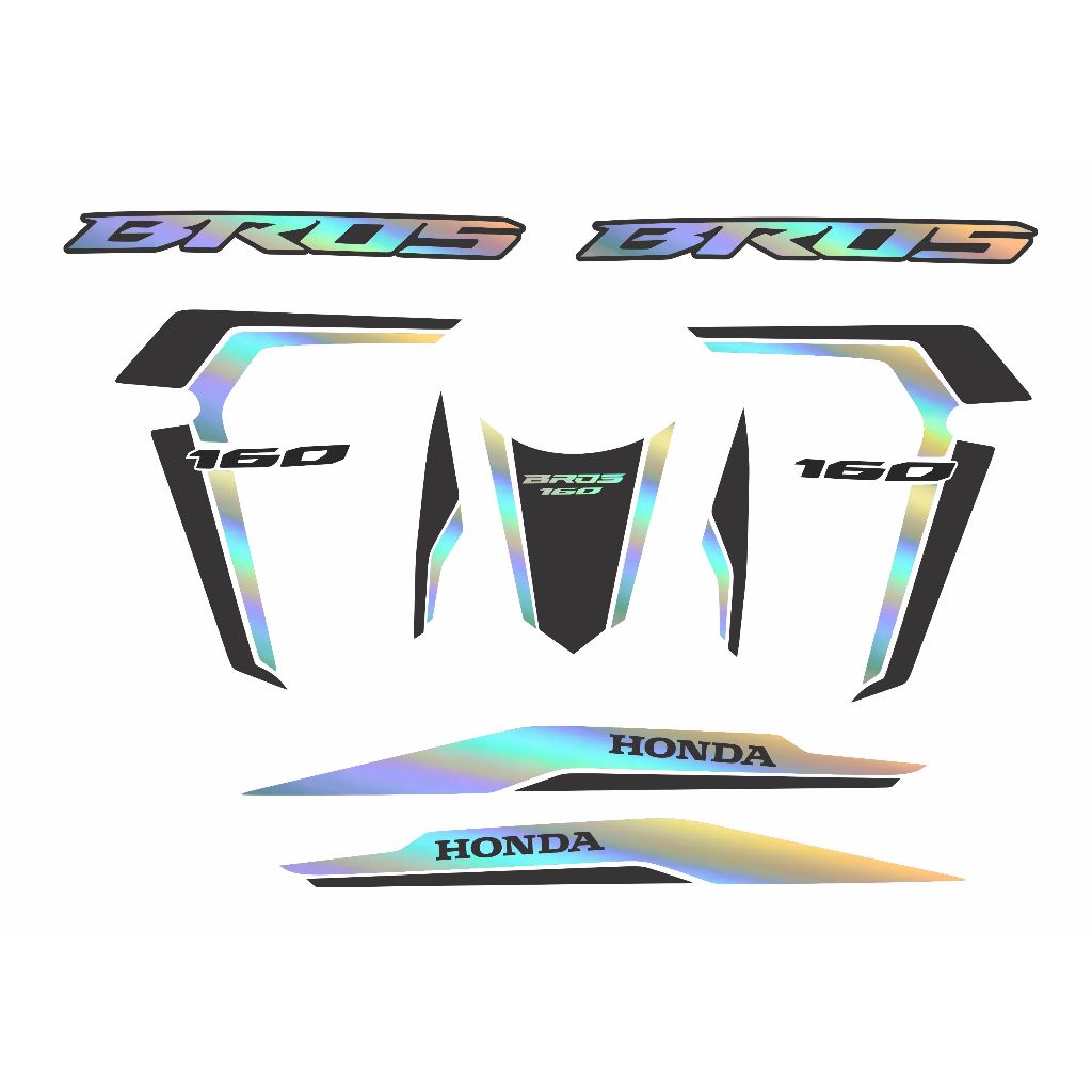 kit bros 160 2022/2023 adesivos holográfico camaleão