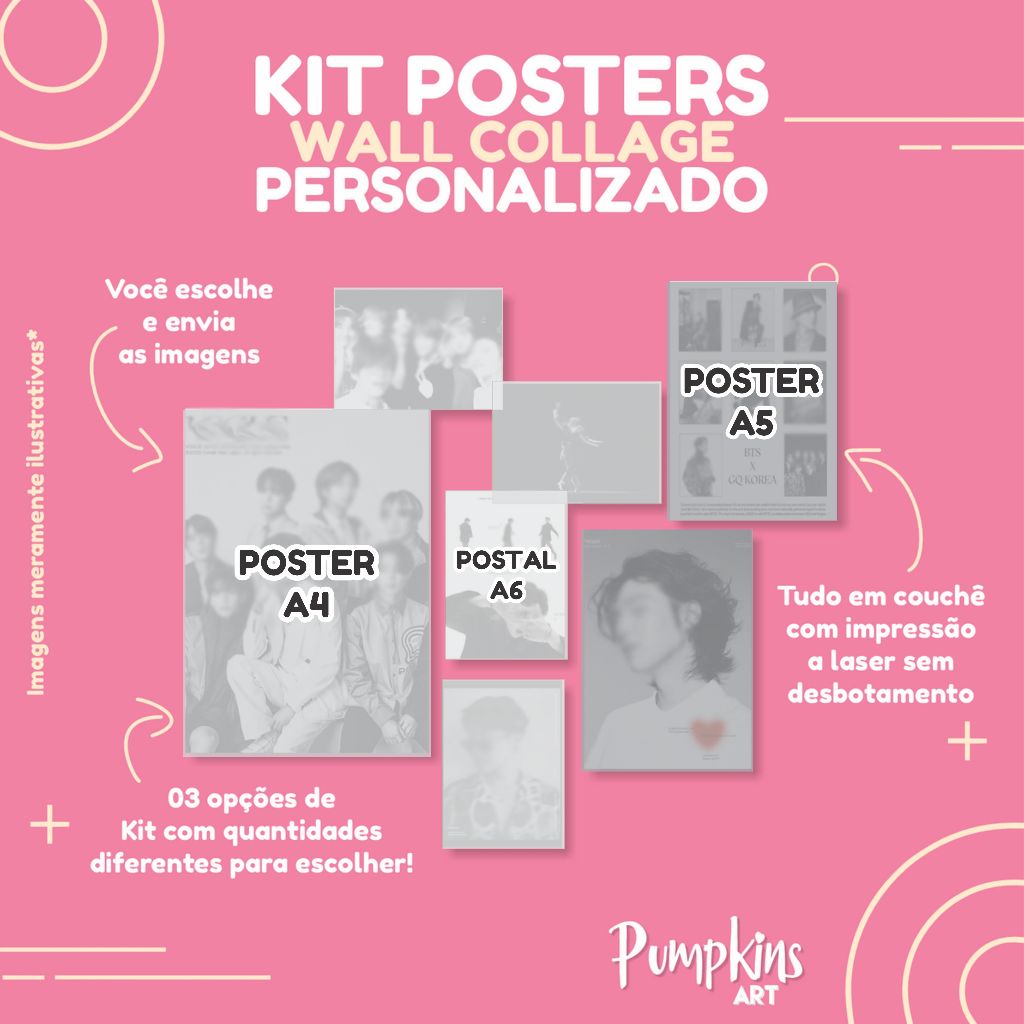 KIT POSTER PERSONALIZADO: A4, A5 e Postal - Wall Collage | Shopee Brasil