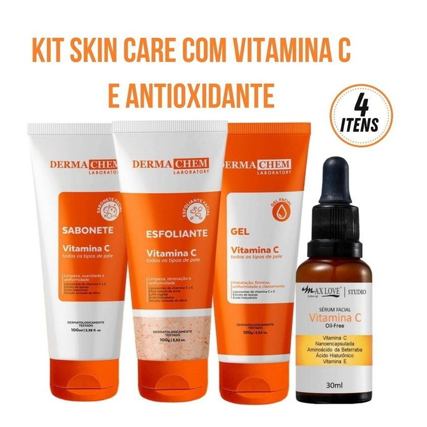 Kit Skin Care com Vitamina C e Antioxidante para Todos os Tipos de Pele ...