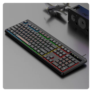 Teclado Multimídia iluminação Rgb Teclas Tipo Chocolate Silenciosa USB PC