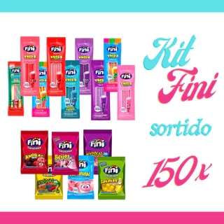Kit 150 un Bala Fini Tubes Gelatinas Sortido 15g - Fini
