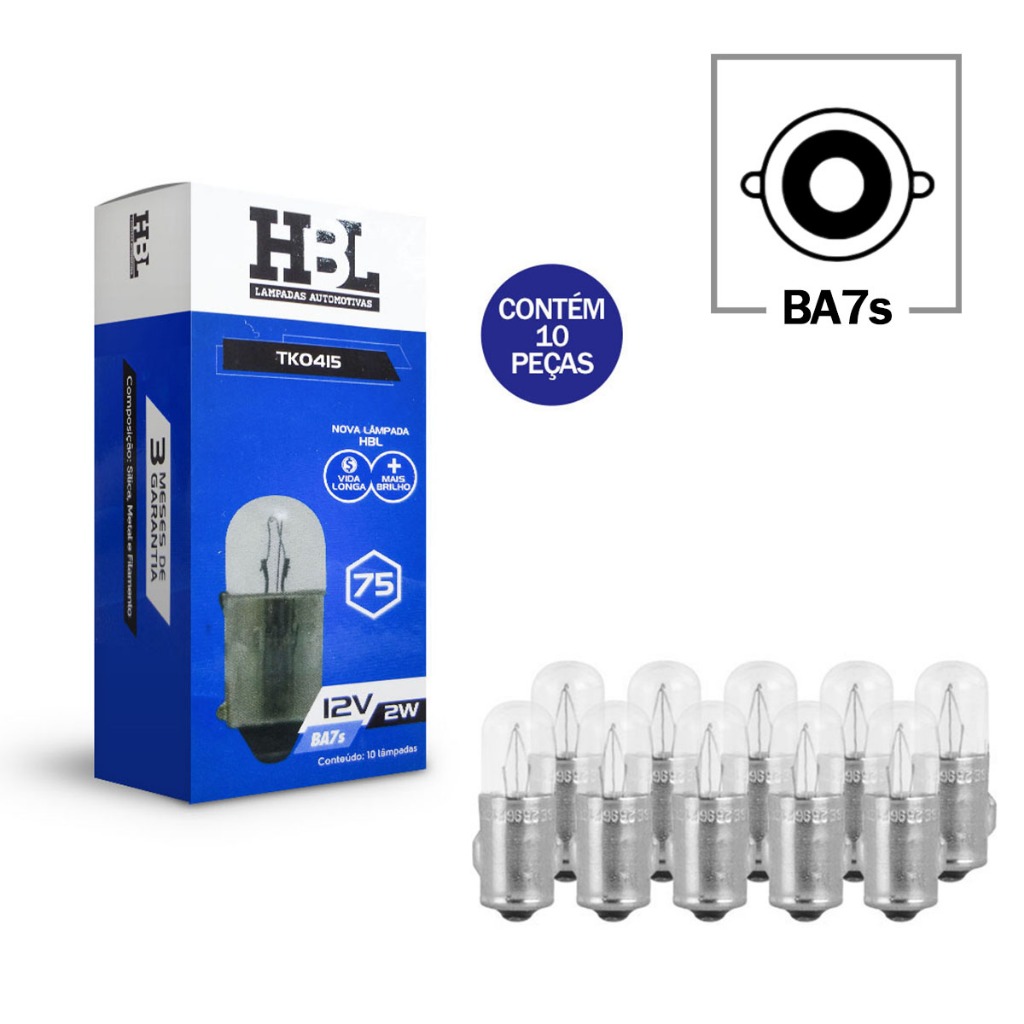 Lampada Pingo Dagua 75 T6.5 12v 2w Base Ba7s 0415 Hbl Hbl