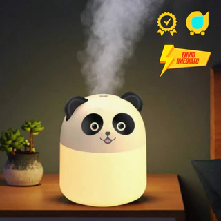 Umidificador de Ambiente de Panda, Gatinho ou Coelho USB 250ml Led Aromatizador Infantil