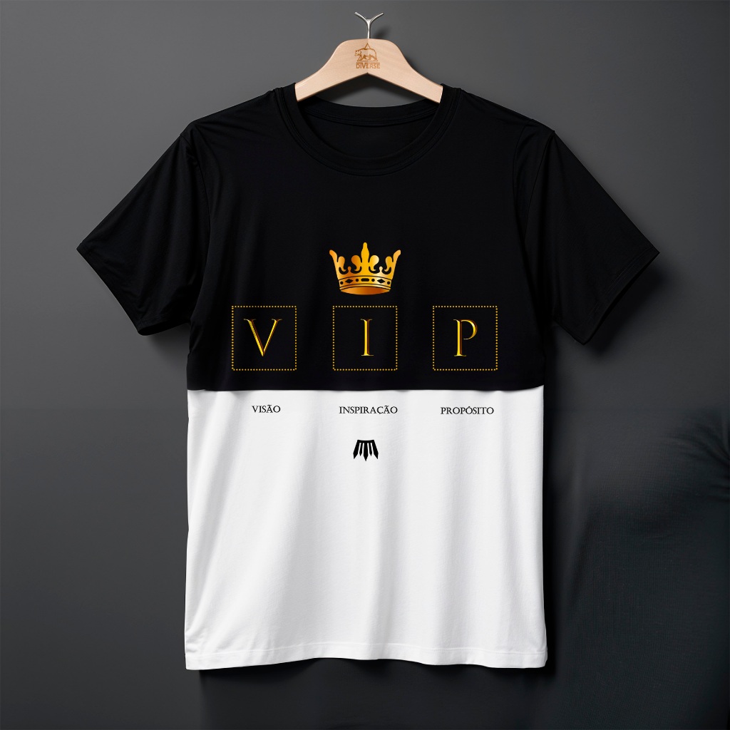 Camiseta Masculina Vip Coroa Camisa 100% Algodão