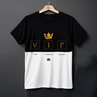 Camiseta Masculina Vip Coroa Camisa 100% Algodão