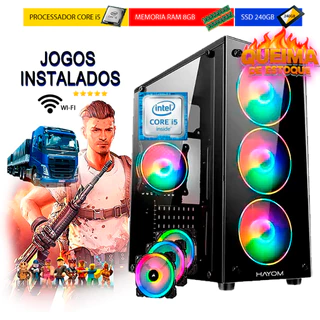 Cpu Gamer Barato I5 8gb Ssd 240gb Wifi + Fonte