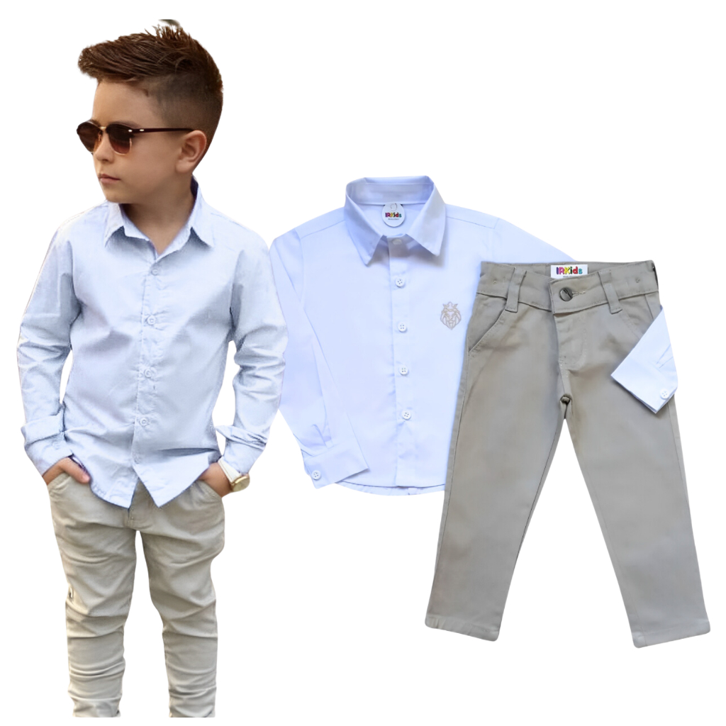 Conjunto Social Menino Batizado Casamento Tamanho 1 Ao 8 | Shopee Brasil