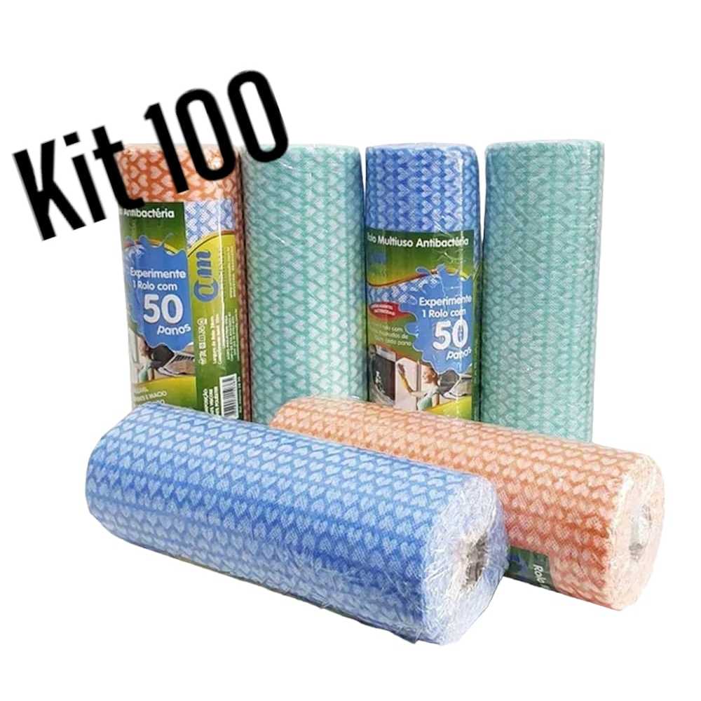Kit 100 Panos Multiuso 25cm x 30cm 25mts