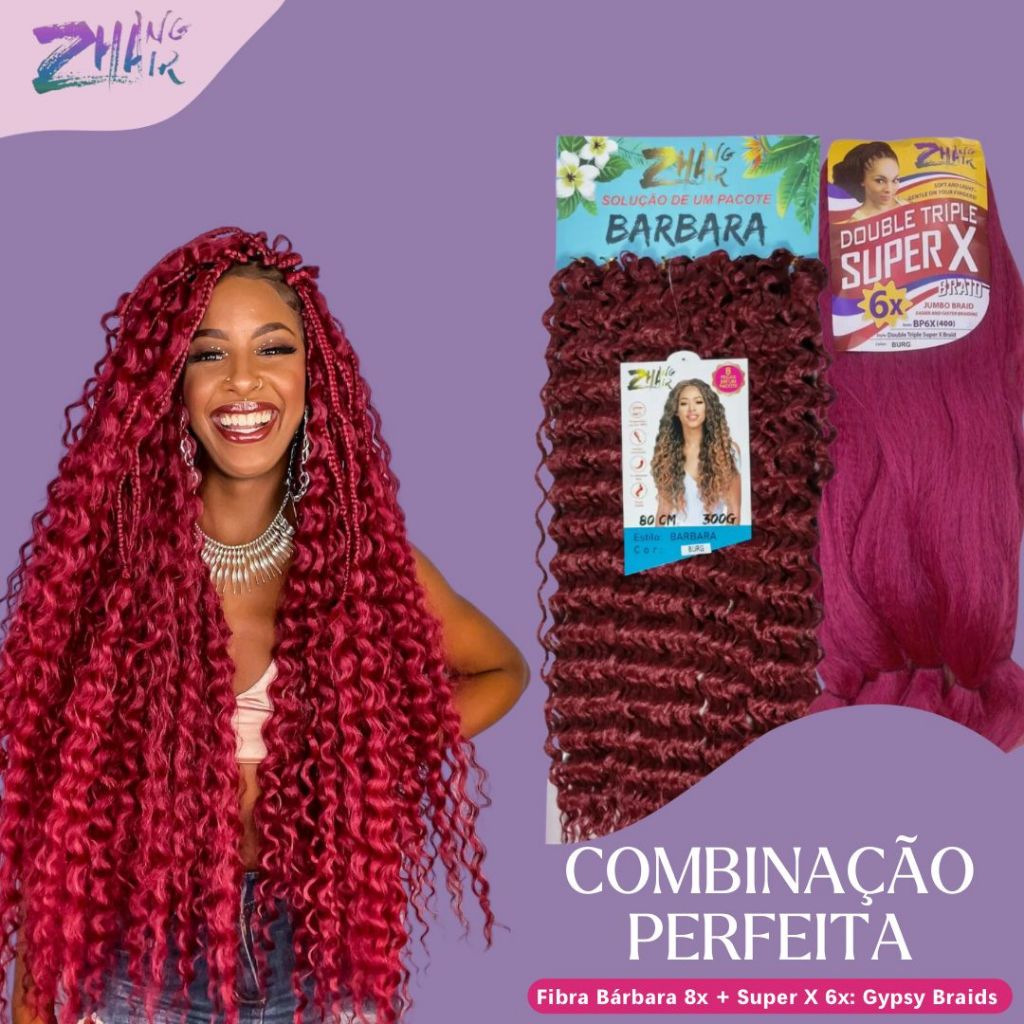 KIT UM CABELO FIBRA +JUMBO SUPER X OU ZG TEX 6X CORES | Shopee Brasil