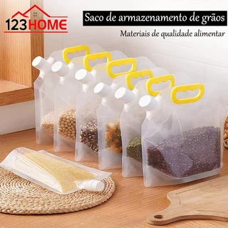 KIT Sacos de Armazenamento de Alimentos p/ Cozinha Grãos e Cereais - Diversos Modelos