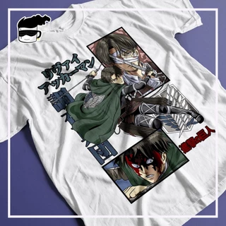 Camiseta Attack on Titan Levi Ackerman Unissex Camisa Anime Shingeki no Kyojin Capitão Levi