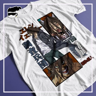 Camiseta Attack on Titan Eren Yeager Unissex Camisa Anime Shingeki no Kyojin