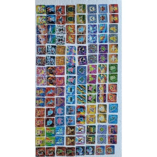 Coleção Completa 120 Cards/Tazos Joken Pokemon Elma Chips - Variação de verso completa