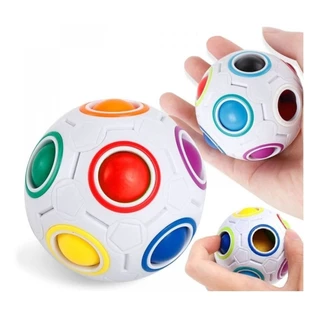 Cubo Mágico Bola Fidget Toy Puzzle Rainbow Ball Anti Estresse Quebra-Cabeça Arco Iris