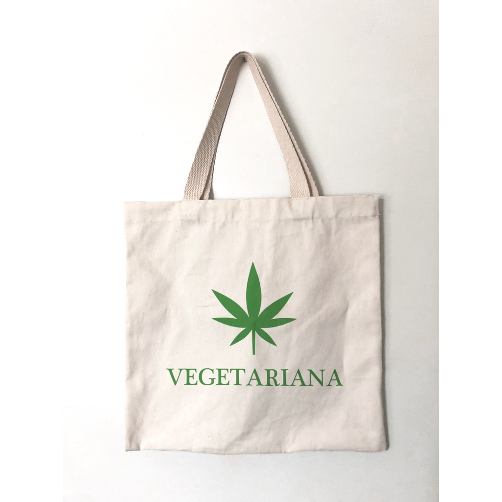 Ecobag Bolsa Sacola em Algodão Cru / Vegetariana Weed