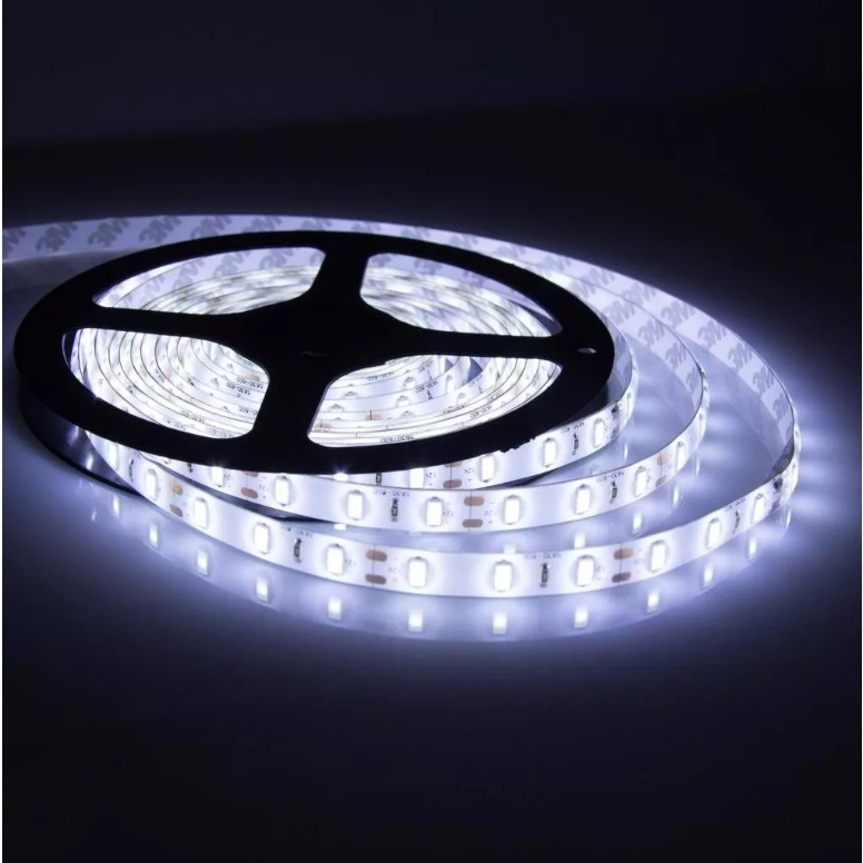 Fita Led 5 Metros Com Fonte Branco Frio 300 Leds Ip65 Silicone A PROVA D ÁGUA Bivolt