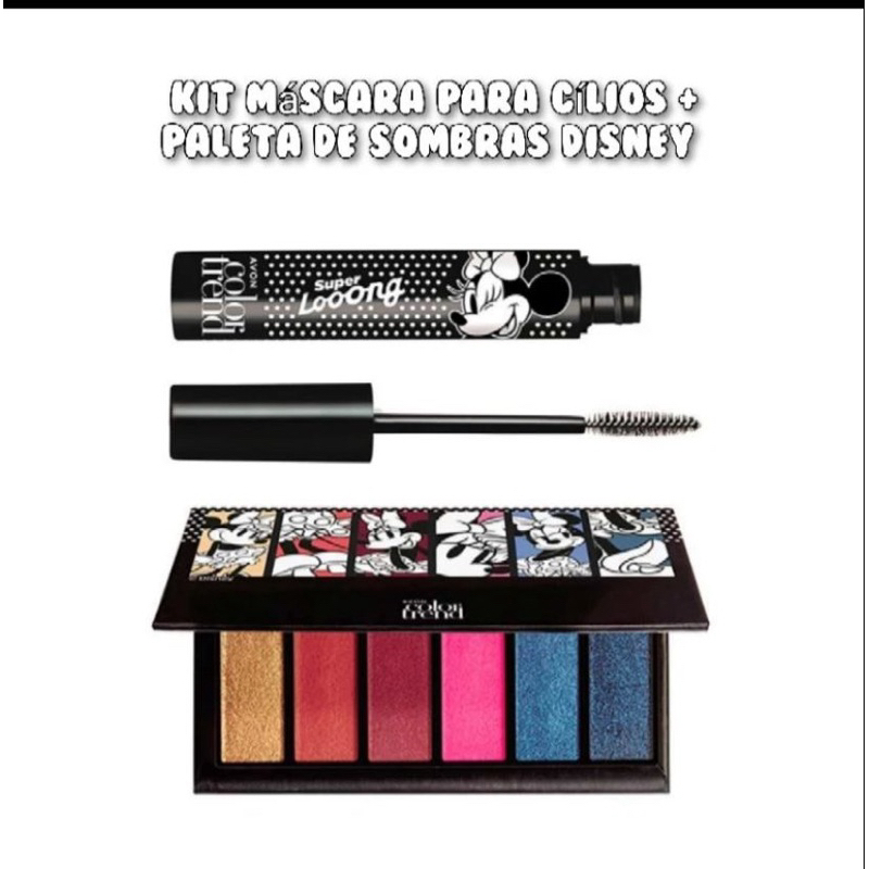 Presente Color Trend Minnie | Paleta| Lápis Retrátil | Máscara de ...
