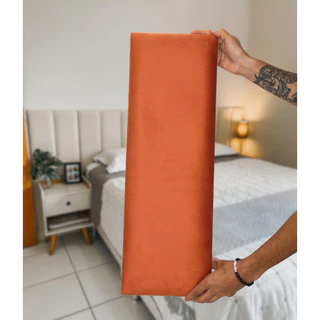 Cabeceira Adesiva Estofada Modular em Tiras Para Cama Box de Solteiro Casal Queen e King Varias Cores