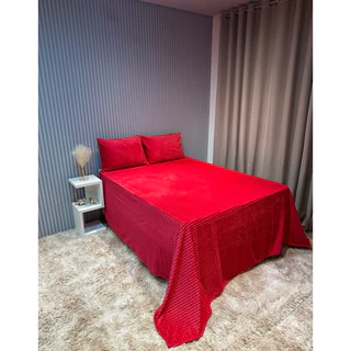 Kit cobre Leito cobertor de frio casal com fronhas 2,40x2,60 ACONCHEGO - PREÇO DE FÁBRICA