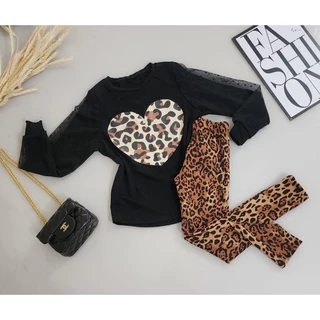 Conjunto blusa e calça legging leging infantil menina animal print outono inverno blogueirinha moda gringa promoção