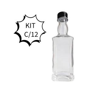 12 Mini garrafinha de vidro 50ml Jack Daniels para lembrancinhas
