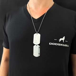 Corrente Colar Militar Exercito Dogtag Dog Tag Masculino Placa Identificação Aço Inóx Antialergico